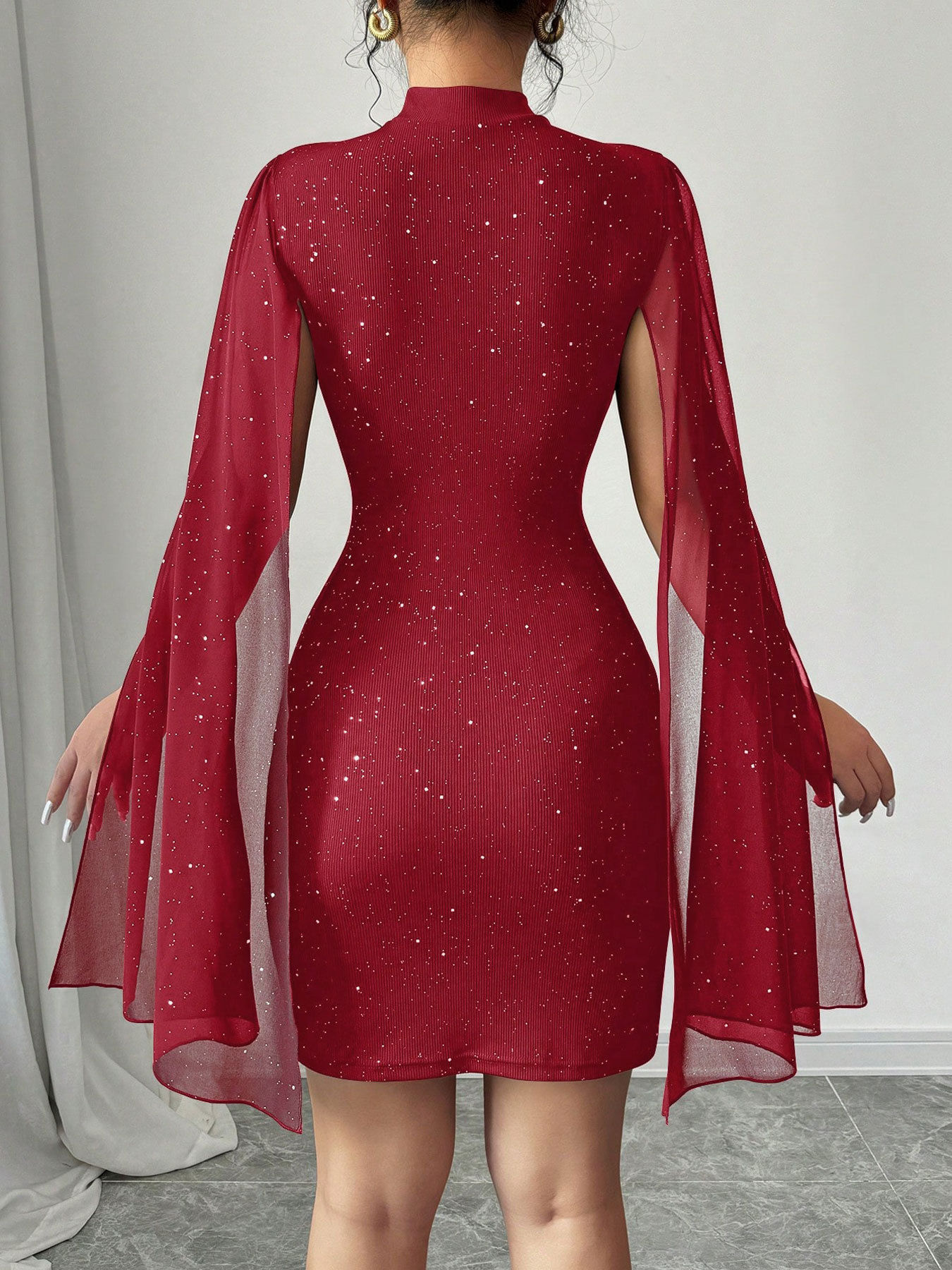 Marvelle Noir Cape Society Dress