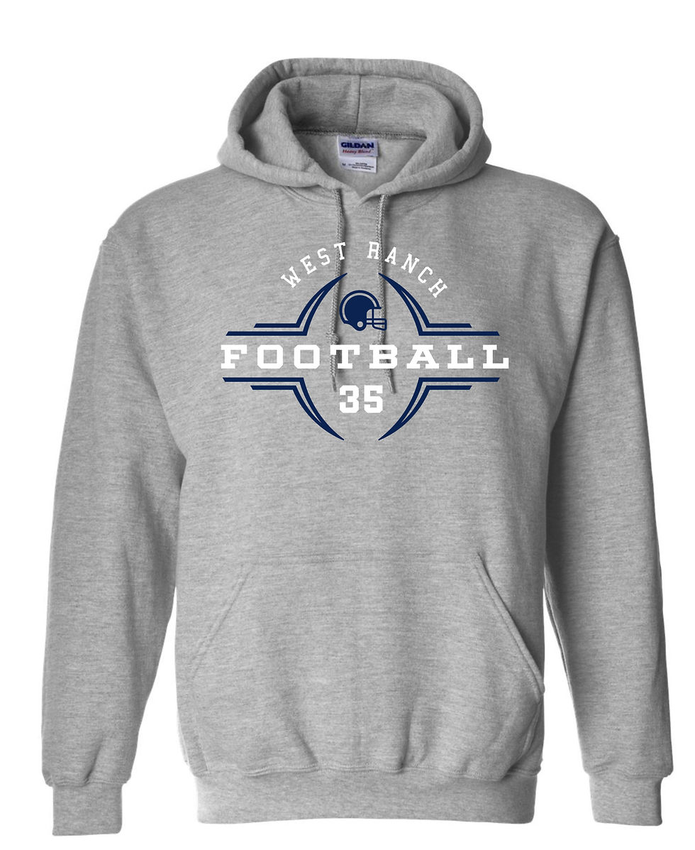 Thumbnail: West Ranch Football Hoodie with Custom Number