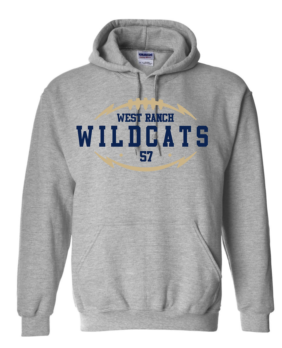 Thumbnail: West Ranch Wildcats Hooded Sweatshirt with Custom Number