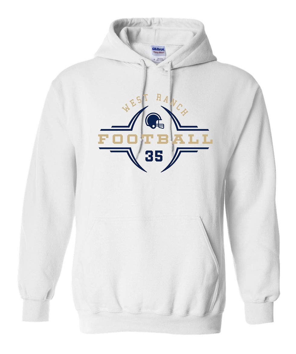 Thumbnail: West Ranch Football Hoodie with Custom Number
