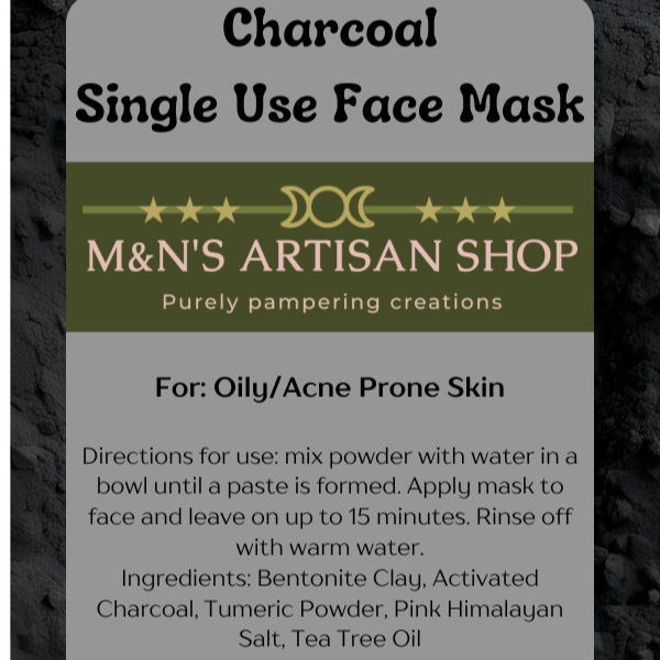Charcoal Single Use Face Mask