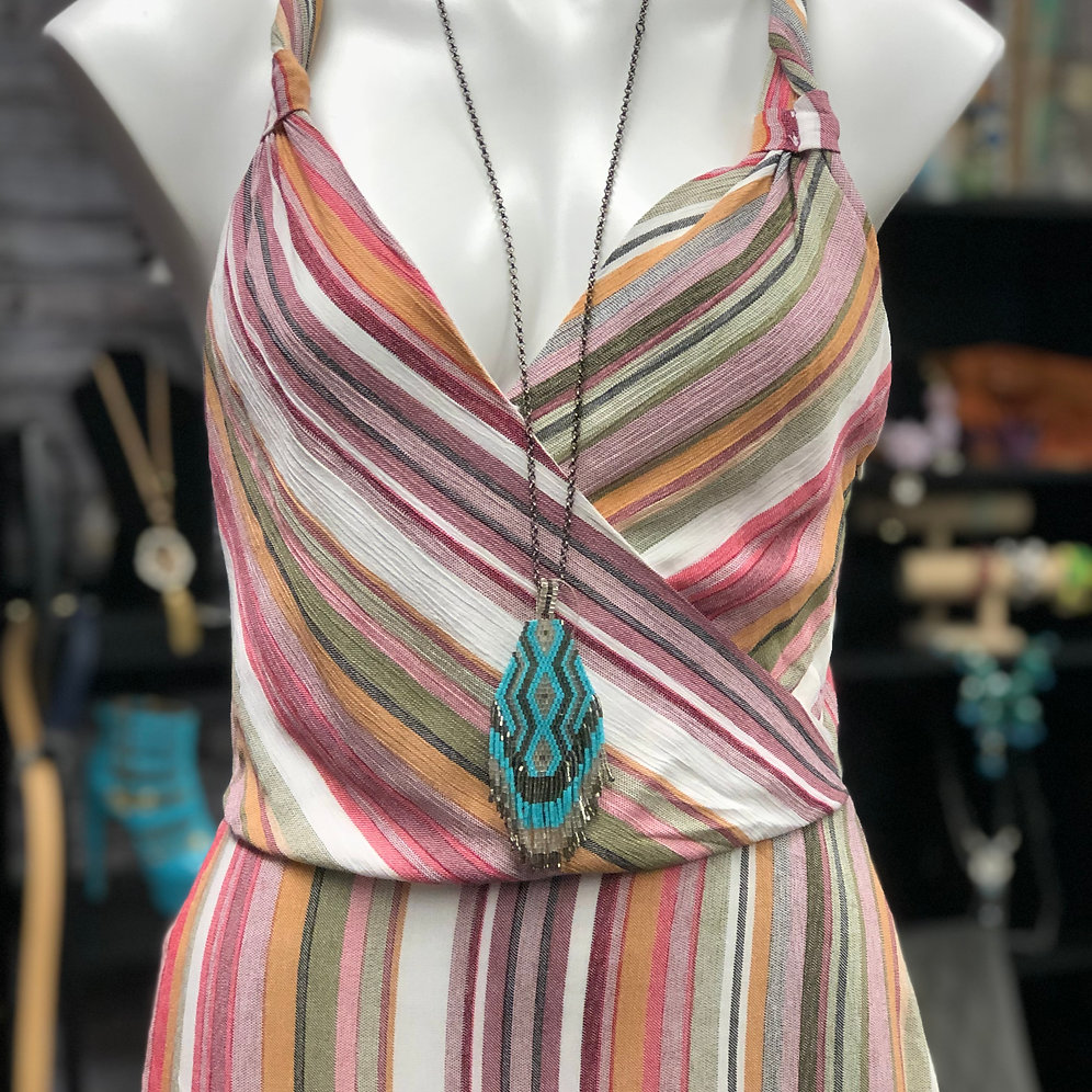 Twist Strapped Criss Cross Back Snap Front Closure Multi Colored