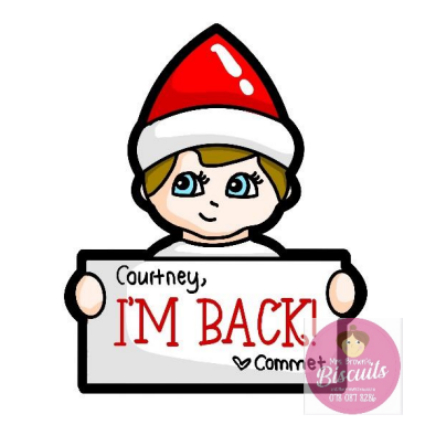 Elf Head w/ Sign Mrs Brown's Biscuits