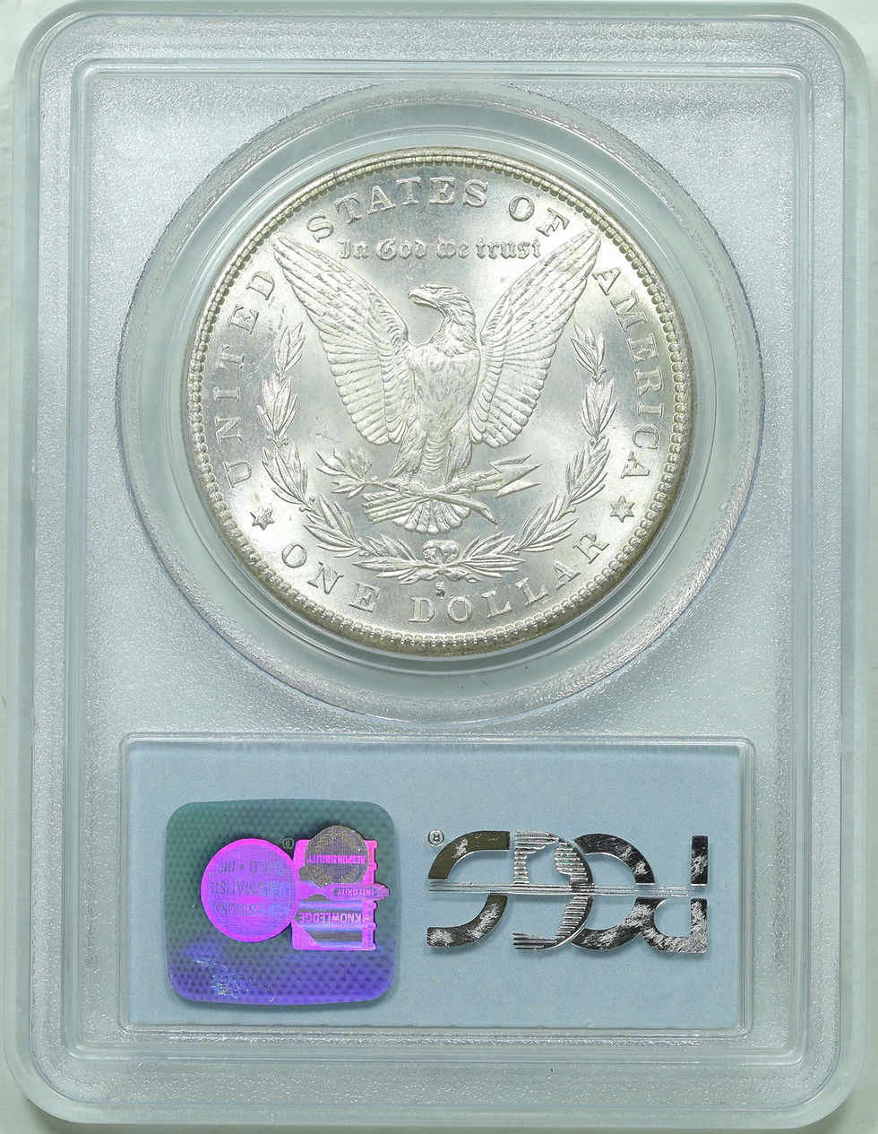 Thumbnail: 1881-S PCGS MS64 Rainbow Crescent Toned Morgan