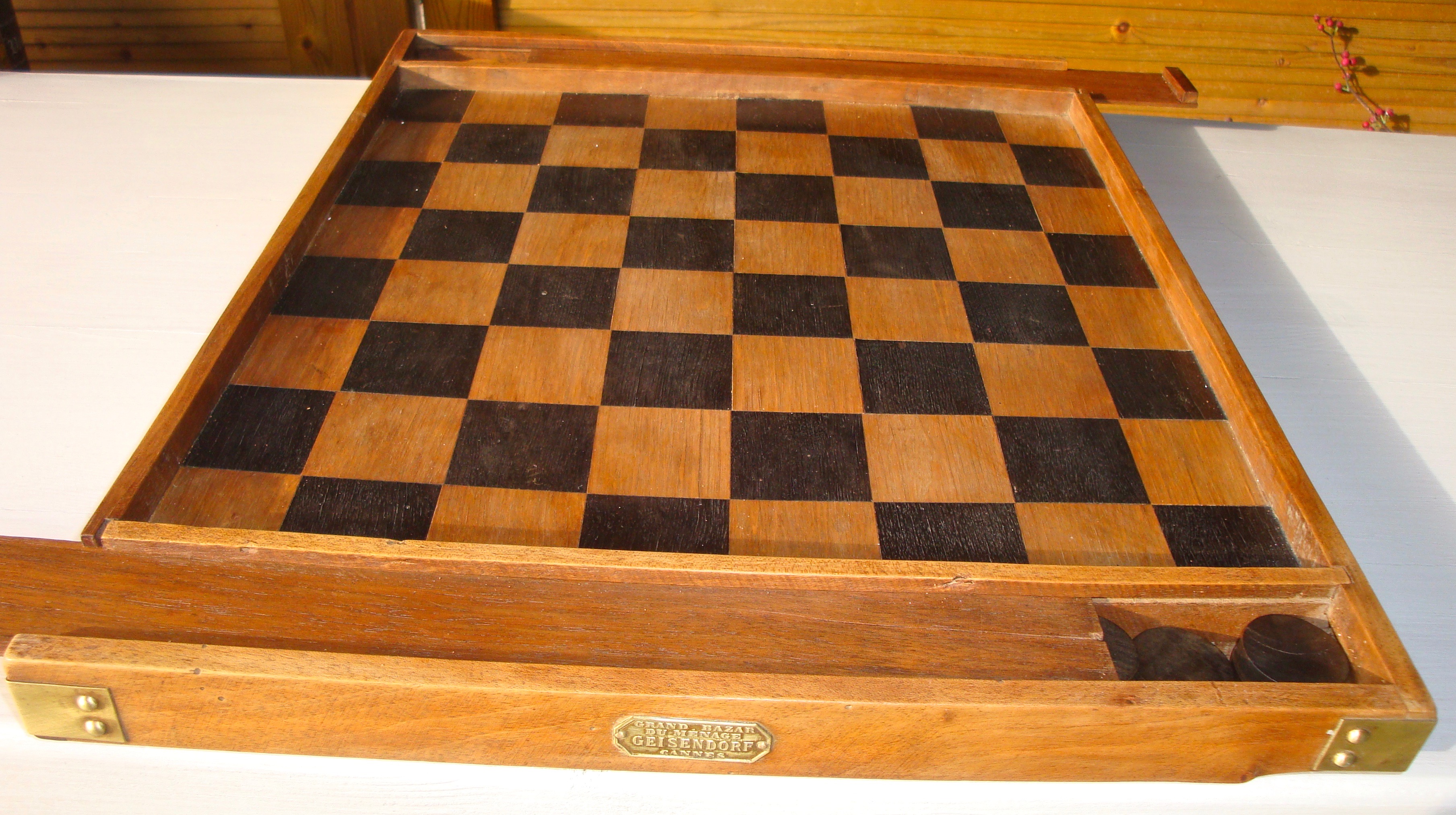 Jeu de dames coffret bois
