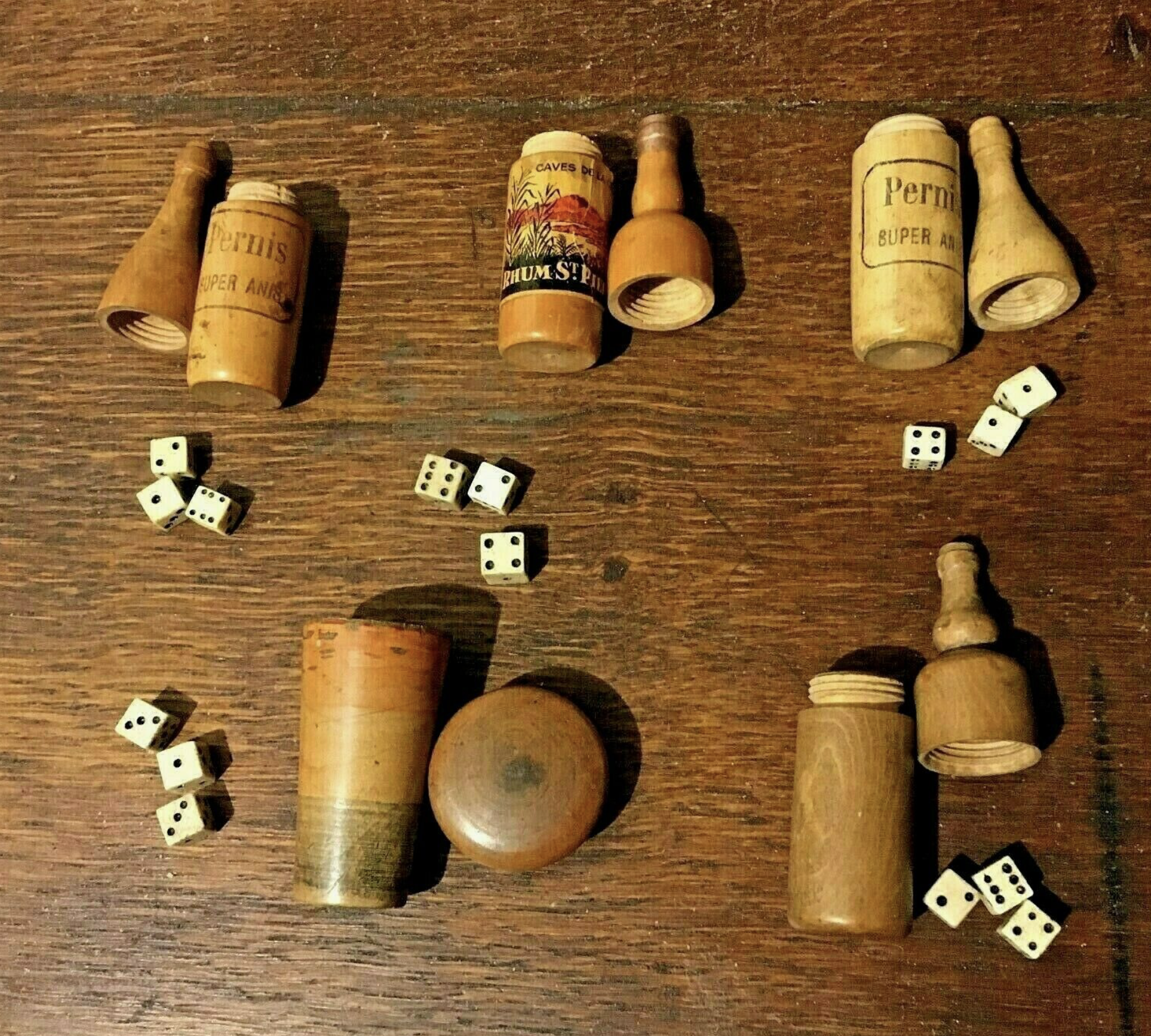 Jeu ancien 5 jeux de dés