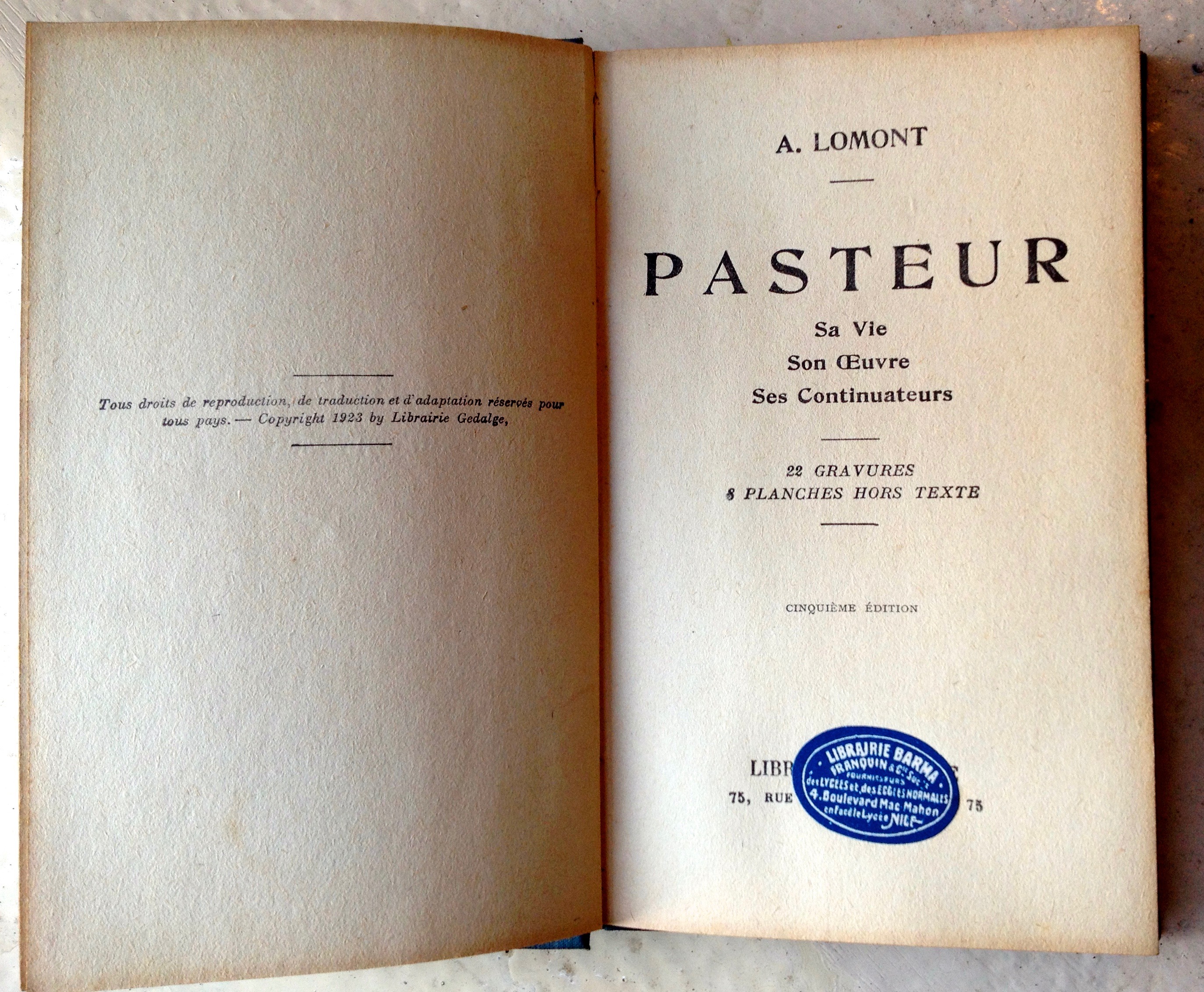 Livre Pasteur
