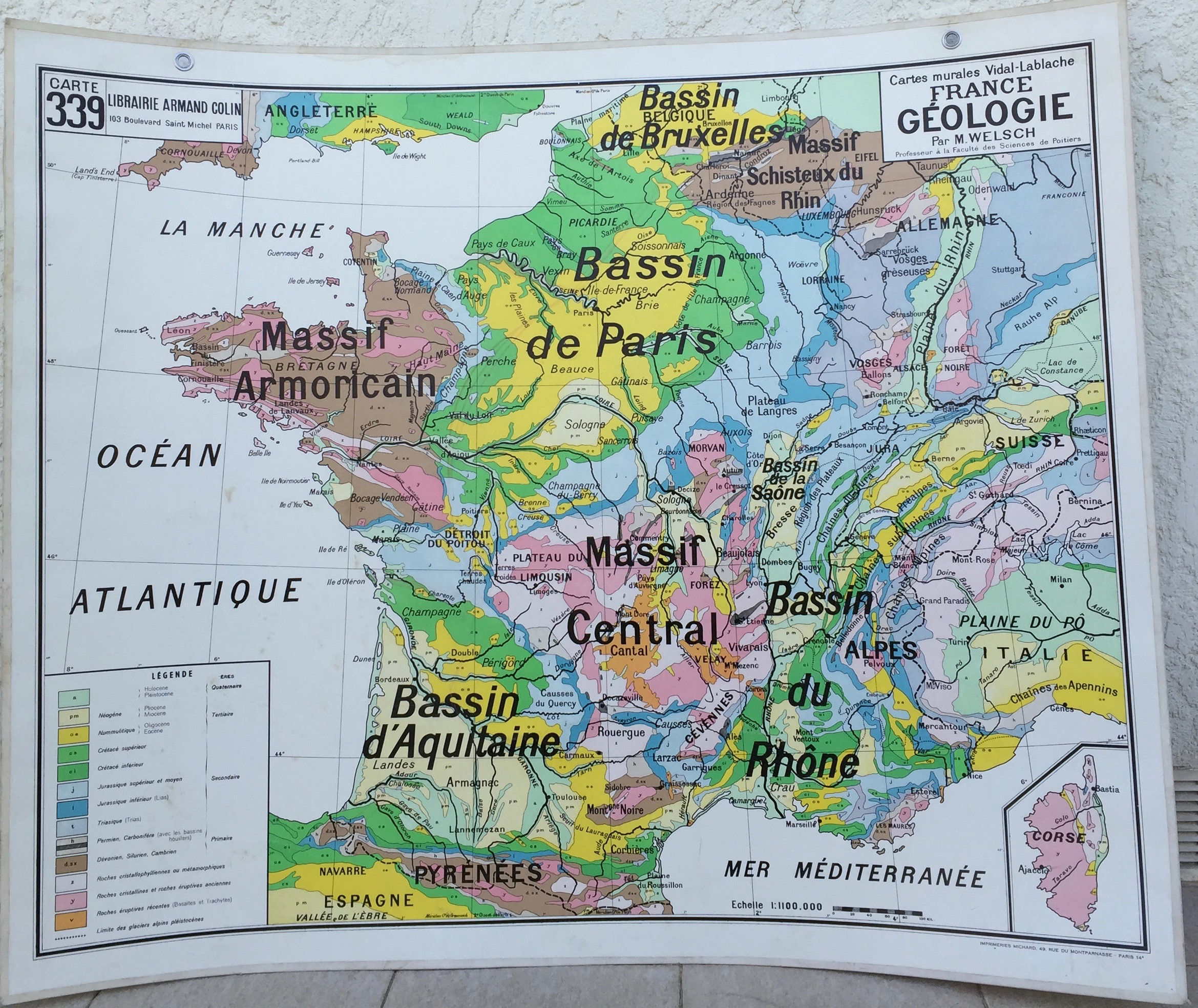Carte scolaire France géologie