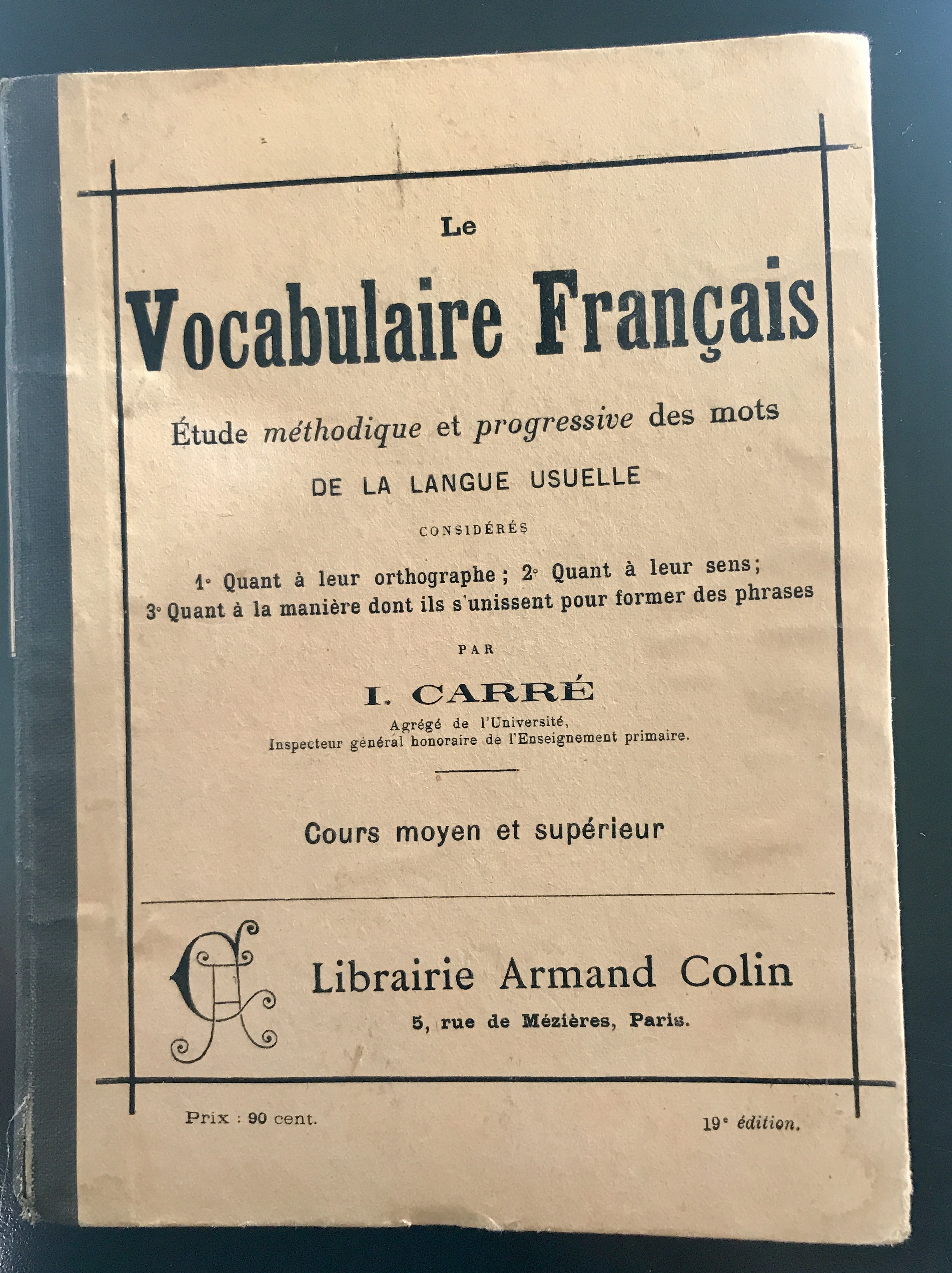 Livre vocabulaire français