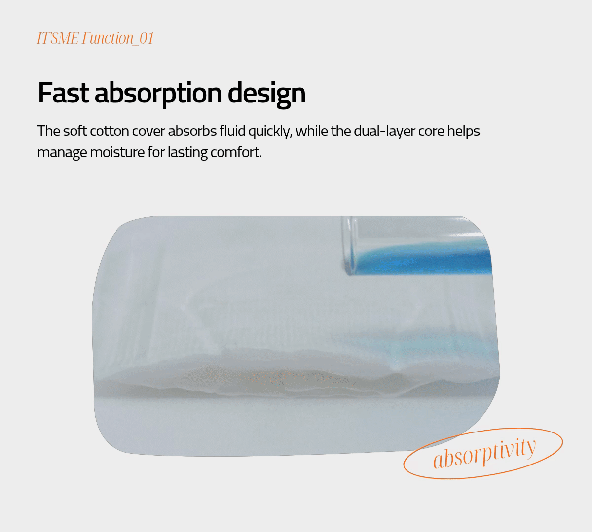 It's Me Slim ultra-slim sanitary pad rapid absorption and leak protection demonstration