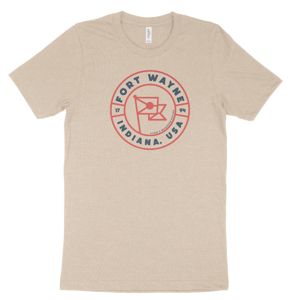 Fort Wayne Flag Badge Unisex Tee