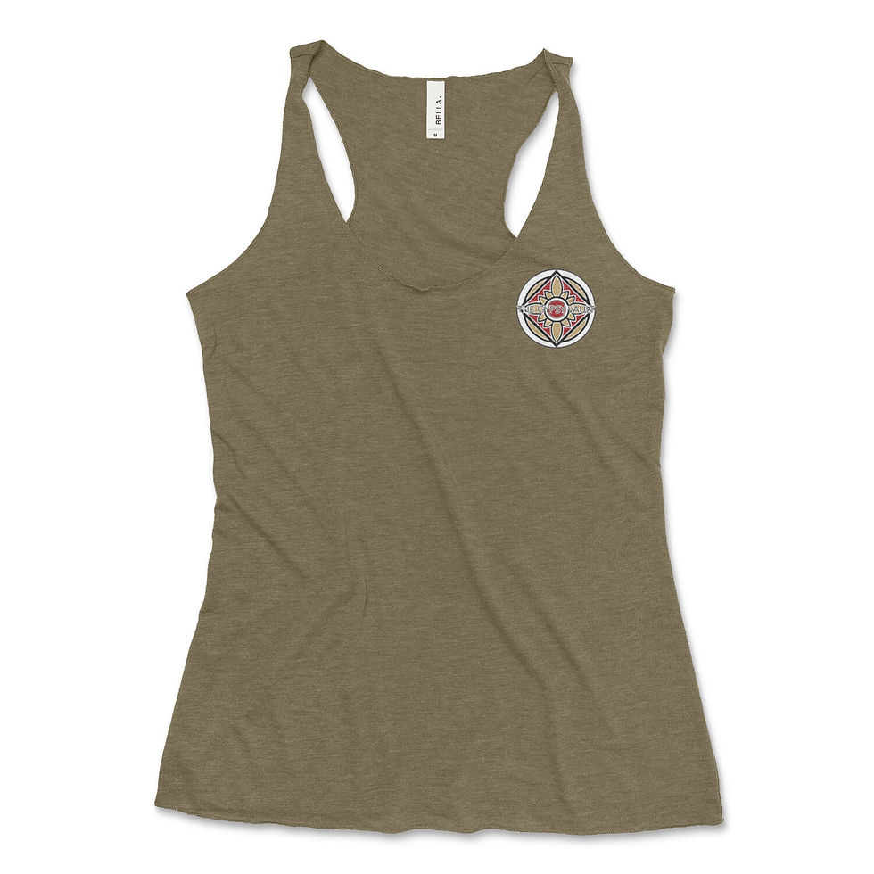 Thumbnail: Gypsy Gold Women's Racerback Tank left chest logo