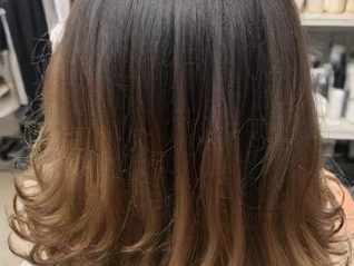 Thick and healthy hair on a woman
