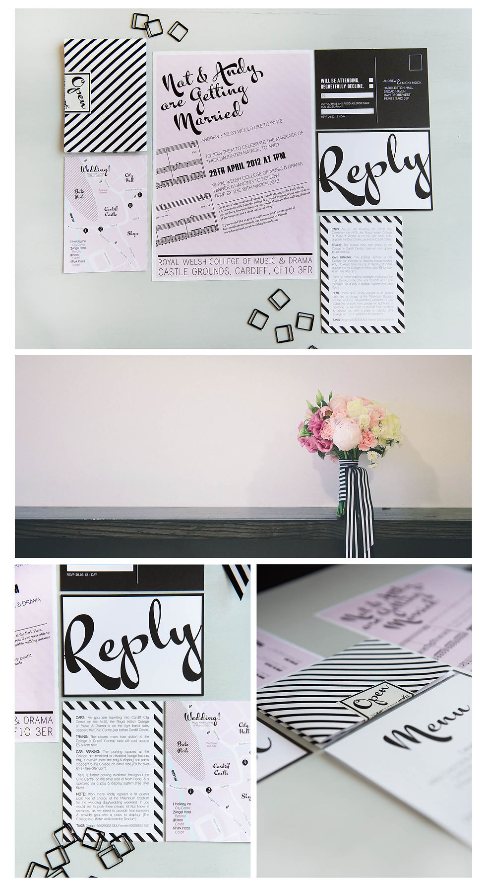 music wedding stationery
