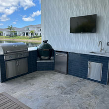 Custom L-Shaped Outdoor Kitchen - AOG grill