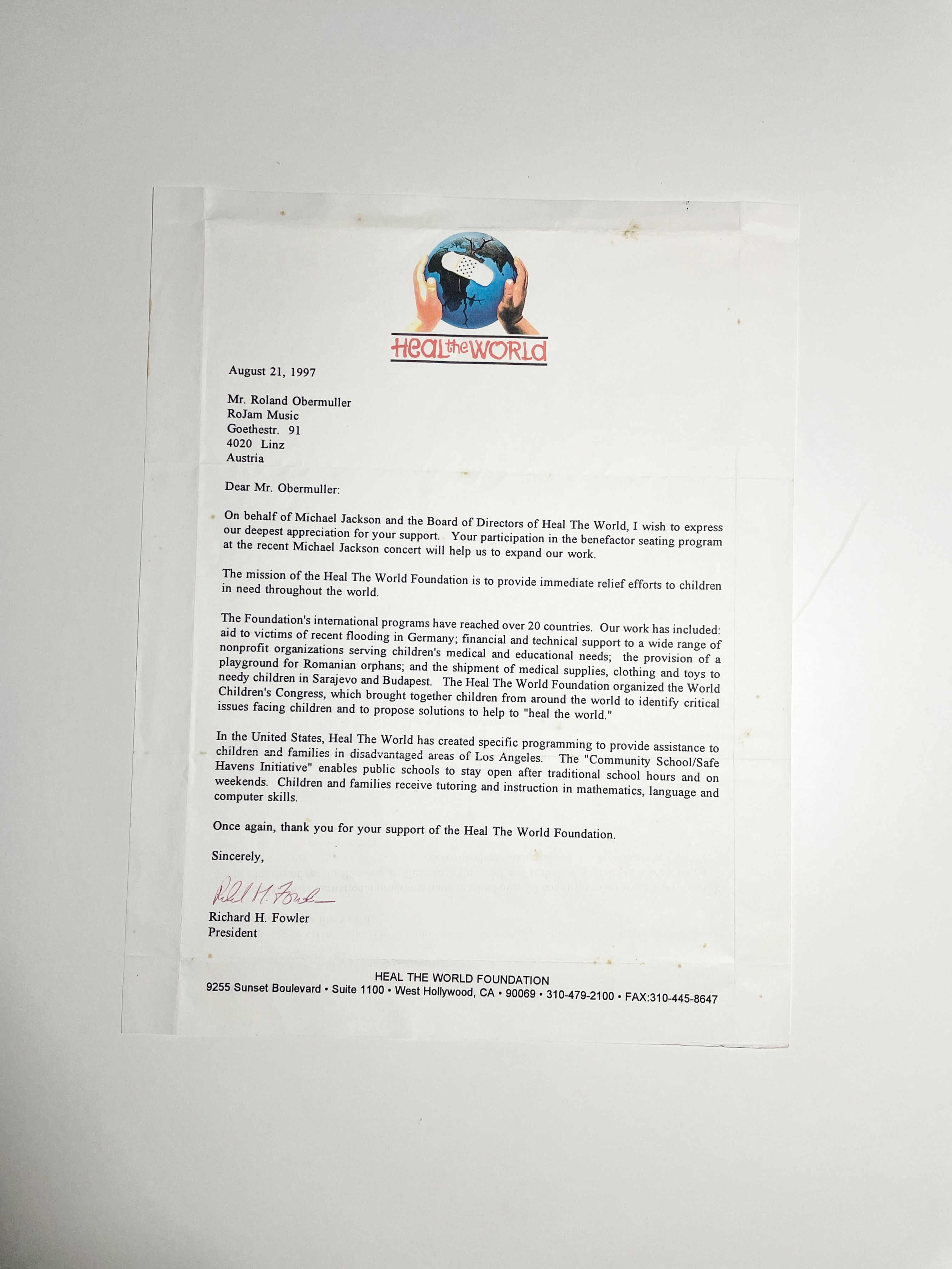 Michael Jackson Letter
