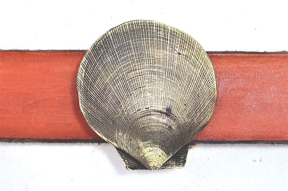 Thumbnail: HANDMADE SEA SCALLOP BELT BUCKLE - No. 56