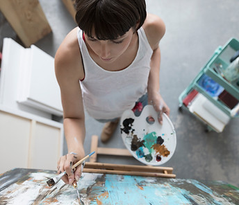 Artist Painting Canvas