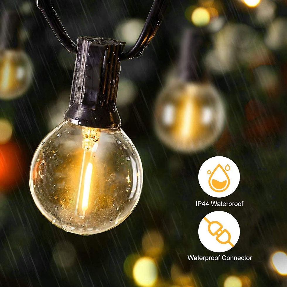 25FT 50FT G40 Fairy String Lights Outdoor Clear Glass Bulbs E12 Socket EU Plug D