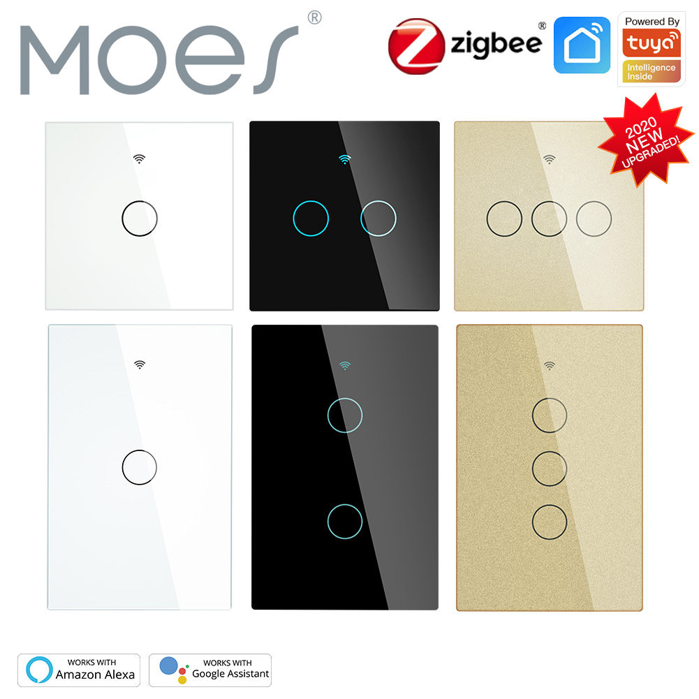 Moes ZigBee Wall Touch Smart Light Switch With Neutral/No Neutral No Capacitor S