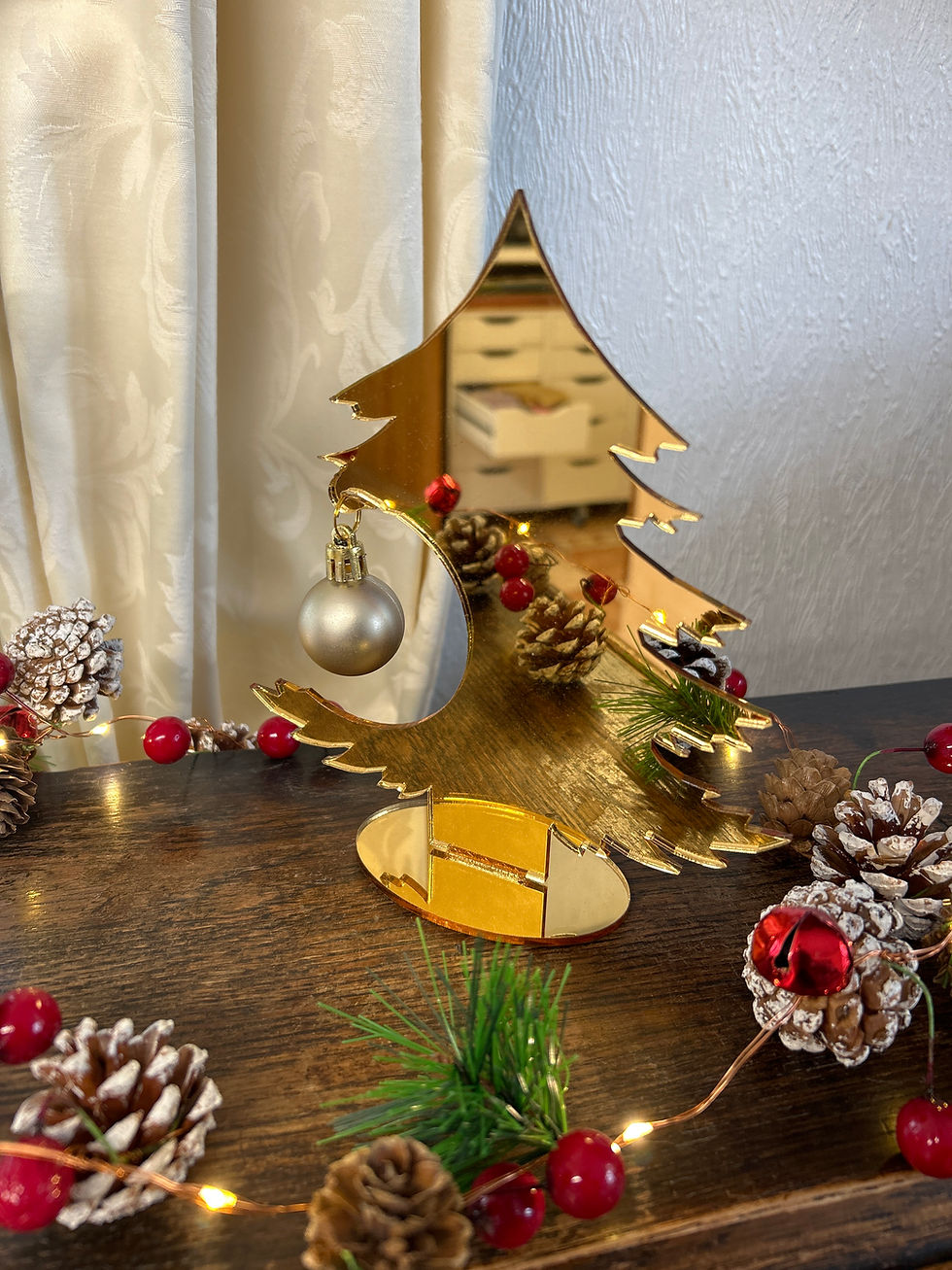 Acrylic Christmas Tree - Gold Mirror (Right Hand)