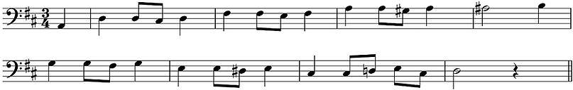 Melodic passage in D major.