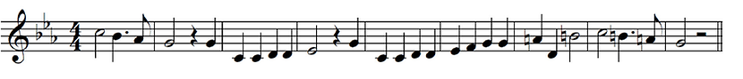 Melodic passage in C minor.