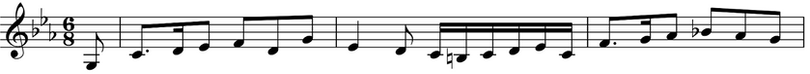 Melodic passage in C minor.