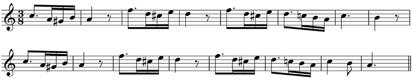 Melodic passage in A minor.