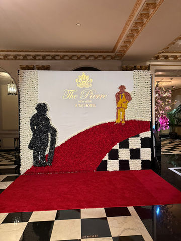 Final version of the floral wall for The Pierre Hotel Met Gala Dandyism theme 2025