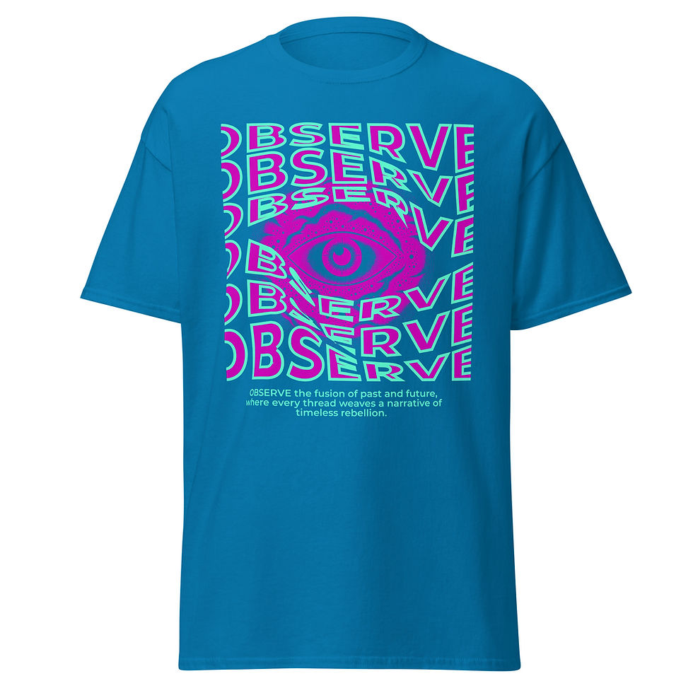 Thumbnail: OBSERVE Mystical Eye Swirling Graphic Unisex T-Shirt