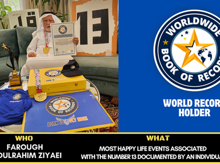 Most Happy Life Events AssociatedWith The Number 13 Documented By An Individual- Achieved By Farough Abdulrahim Ziyaei 