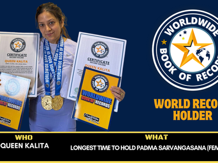 Longest Time To Hold Padma Sarvangasana (Female) -Achieved By Queen Kalita