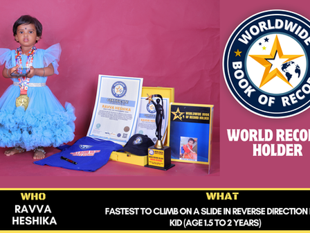 Fastest To Climb On A Slide In Reverse Direction By A Kid (Age 1.5 To 2 Years)-Achieved By Ravva Heshika