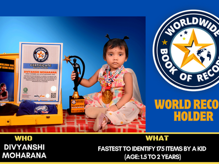 Fastest To Identify 175 Items By A Kid (Age: 1.5 To 2 Years)- Achieved By Divyanshi Moharana