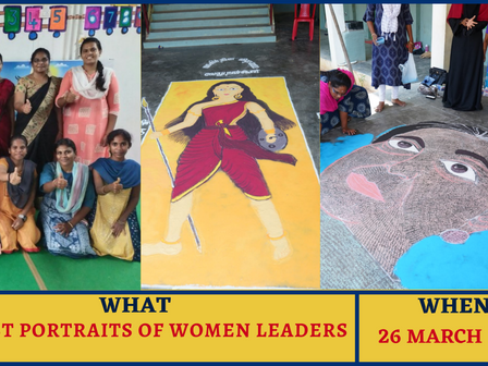 MOST PORTRAITS OF WOMEN LEADERS BY A GROUP- World Record by S.Visithra Group, Tamil Nadu, India
