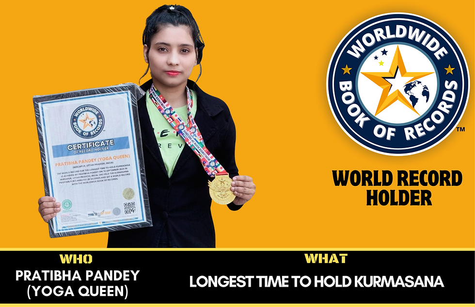 Longest Time To Hold Kurmasana- Achieved By Pratibha Pandey 