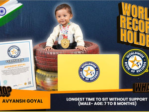 World Record for the Longest Time to Sit Without Support (Male – Age: 7 to 8 Months) -by Avyansh Goyal
