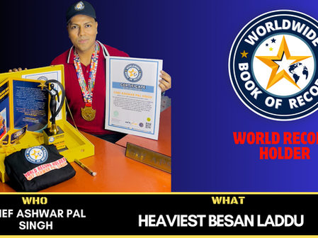 Heaviest Besan Laddu - Achieved By Ashwar Pal Singh (Chef)