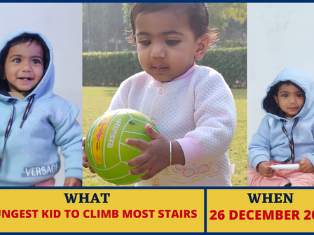 YOUNGEST KID TO CLIMB MOST STAIRS - World Record by HIMANSH GOLA of Gurgaon,Haryana, India