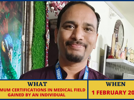 MAXIMUM CERTIFICATIONS IN MEDICAL FIELD GAINED BY AN INDIVIDUAL-DR. AKSHAYKUMAR DHANESHKUMAR RAVAL