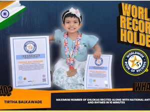 World Record for the "MAXIMUM NUMBER OF SHLOKAS RECITED ALONG WITH THE NATIONAL ANTHEM AND RHYMES IN 10 MINUTES" - by Tirtha Balkawade