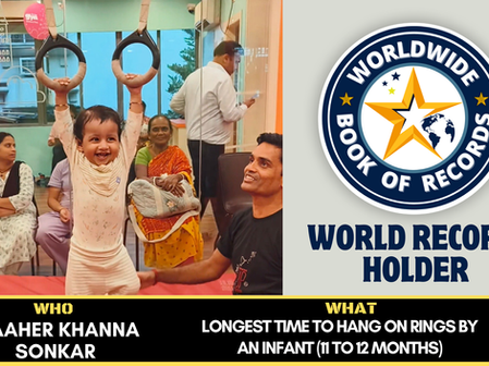 Longest Time To Hang On Rings By An Infant (11 To 12 Months)- Achieved By Maaher Khanna Sonkar 