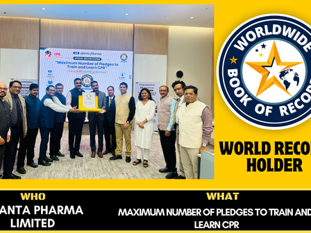 Maximum Number Of Pledges To Train And Learn CPR - Achieved By Ajanta Pharma Limited