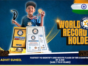 World Record For The Fastest To Identify And Recite Flags Of 195 Countries By A Kid (Age: 7 To 9 Years) - By Advit Suheel