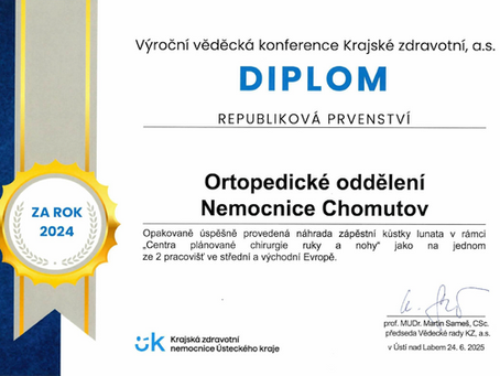 Ocenění pro Ortopedické oddělení