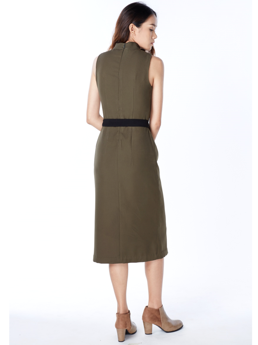 Thumbnail: Salute - Turtle neck tie waist Dress