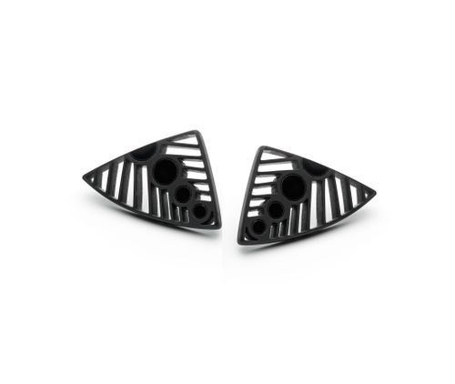 Thumbnail: Irezumi Black Petal Stud Earrings