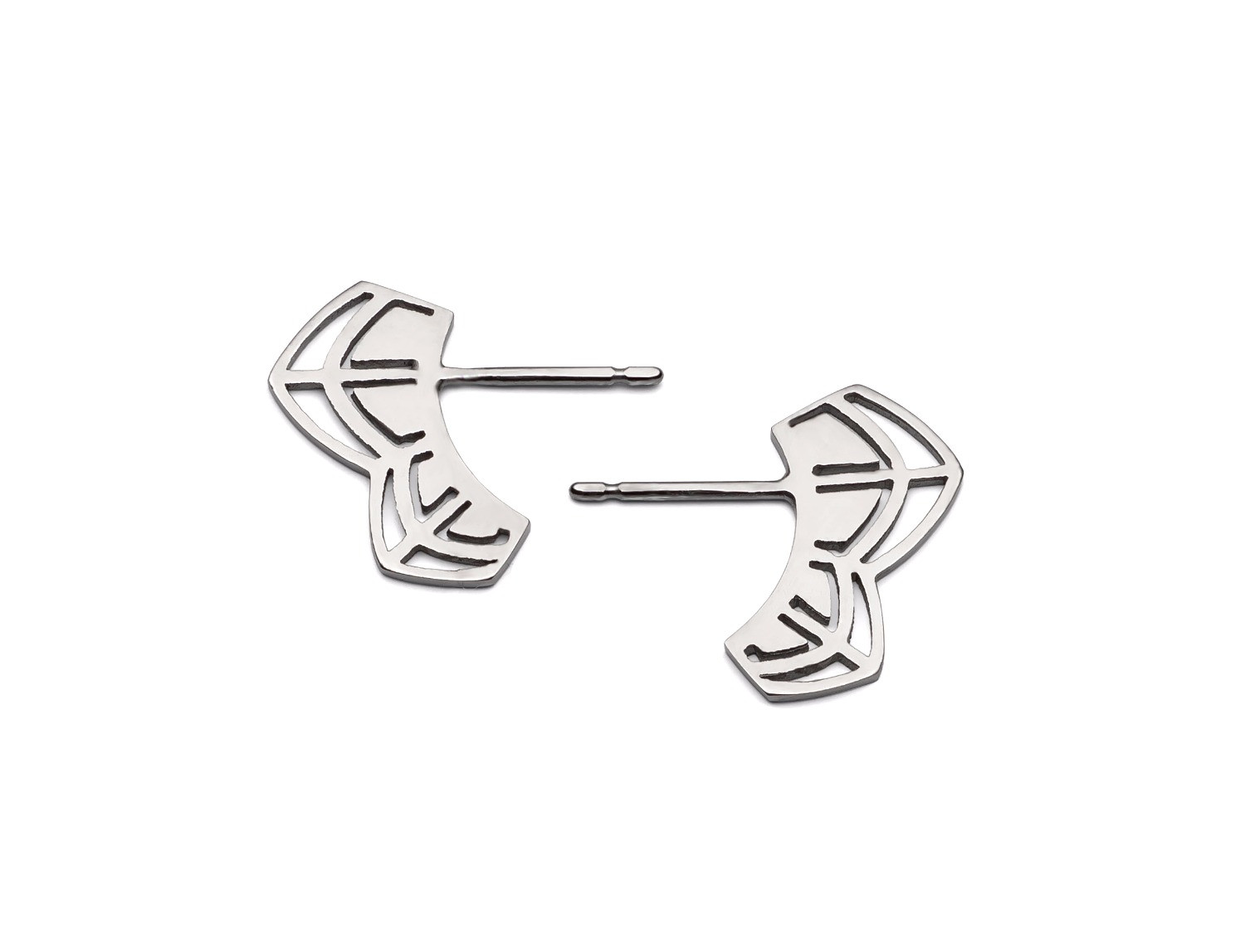 Silver Petal Double Bud Stud Earrings