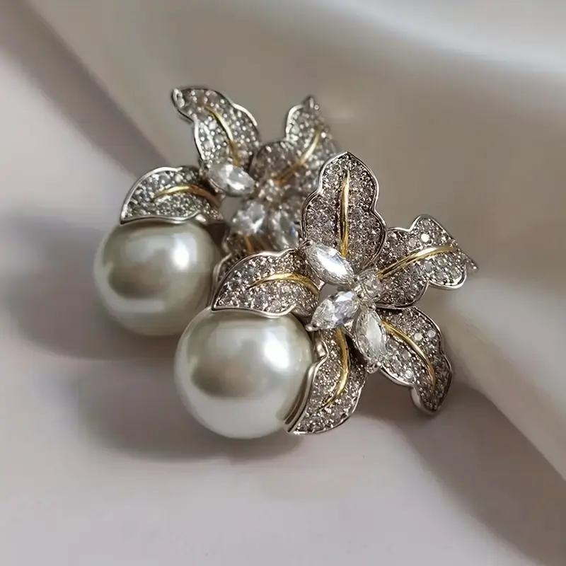 Thumbnail: Two-Tone Flower Earrings